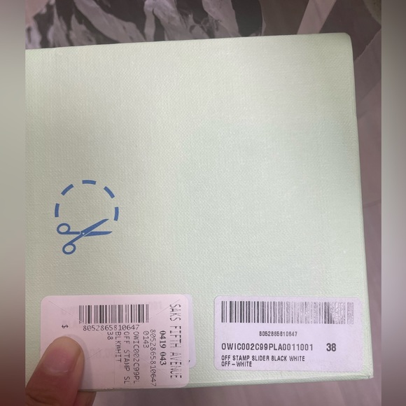 SALE!!!!BRAND-NEW!!! OFF-WHITE Pool Slider (Black & White), Size 38 US8 - Picture 7 of 16